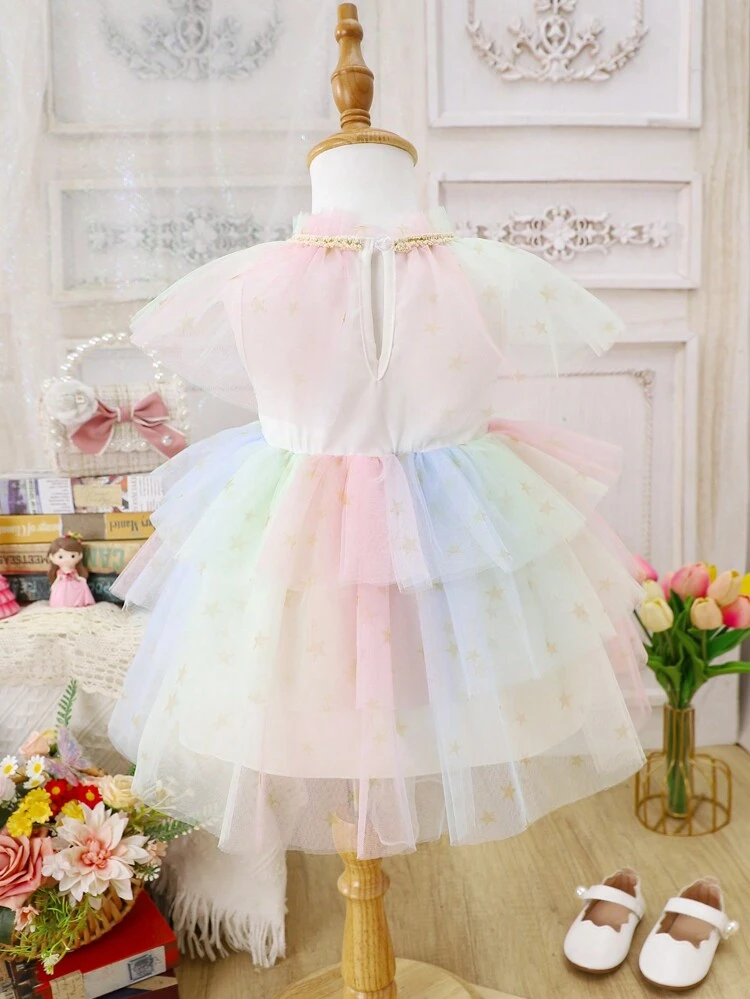 Baby Girls' Multi-color Multi-layered Mesh Dress