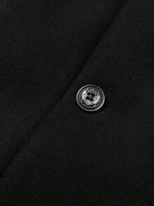 男士长袖立领单排扣大衣，适合秋冬季穿着 - 黑色 - 查看 6