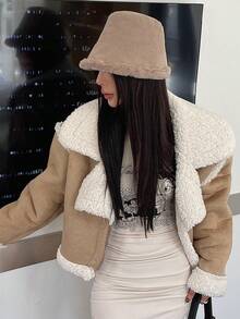 DAZY Minimalist Warm Bucket Hat - Khaki - View 7