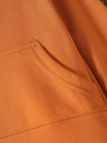 Em bé Con trai Túi kangaroo áo có mũ Romper Với Sọc Quần Bộ - Nhiều màu - Xem 6