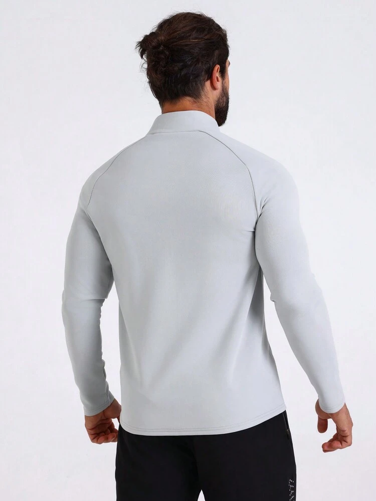 Boyfriend Style Men's Letter Print Zipper Front Stand Collar Sports Jacket Workout Tops Sports Jacket