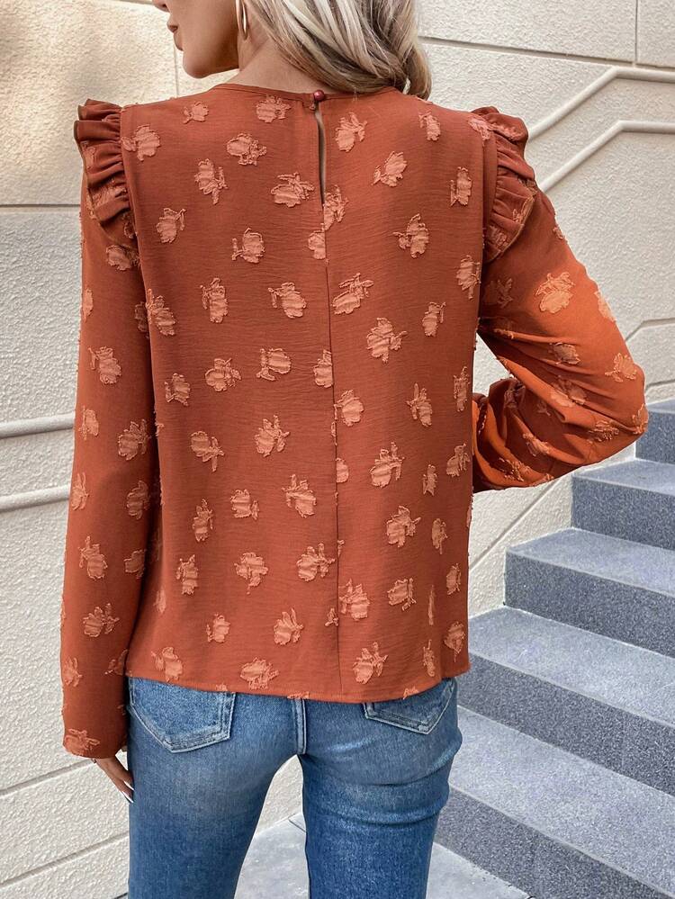 Women's Lace Decorated Long Sleeve Shirt