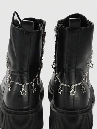 Grunge Punk 2 pièces Chaîne style punk à étoile à cinq branches pour chaussures et bottes d'automne