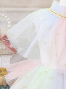 嬰兒女童多色多層紗裙禮服裙 - 彩色 - 查看 5