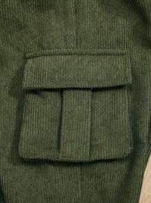 SHEIN 男女通用純色高領針織上衣和口袋運動褲兩件套 - 酒紅色 - 查看 4