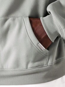 SUMWON Regular Fit Essential Overhead Hoodie - Grey - View 5