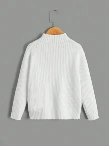 SHEIN Meisjes In de mode Effen kleur Kraag Truien