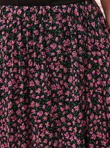 SHEIN Frenchy Plus Size Floral Print Skirt - Multicolor - View 6