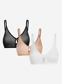 Ocili Leisure 3pcs Cut Out Front Mesh Bra Lingerie - Multicolor - View 10
