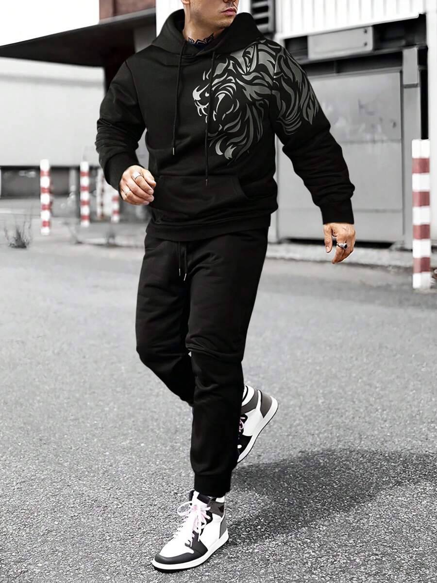 Sweat à Capuche - Dragon Ball - Goku Super Sayen - 3D Imprimé - Poche Kangourou - Polyester Noir