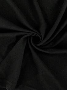 SHEIN ICON Plus Size Floral Print Crew Neck T-Shirt - Black - View 5