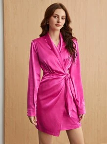 BizChic 女性純色腰間包覆式束腰裙