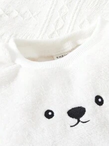 Baby Girls' Striped Print Homewear Clothes - Black and White - View 3