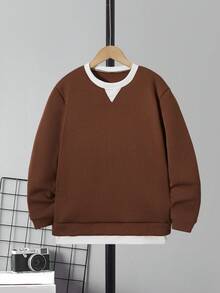 1位男士兩件式暖呢衫,'爸爸和我'主題 - 咖啡棕 - 查看 3