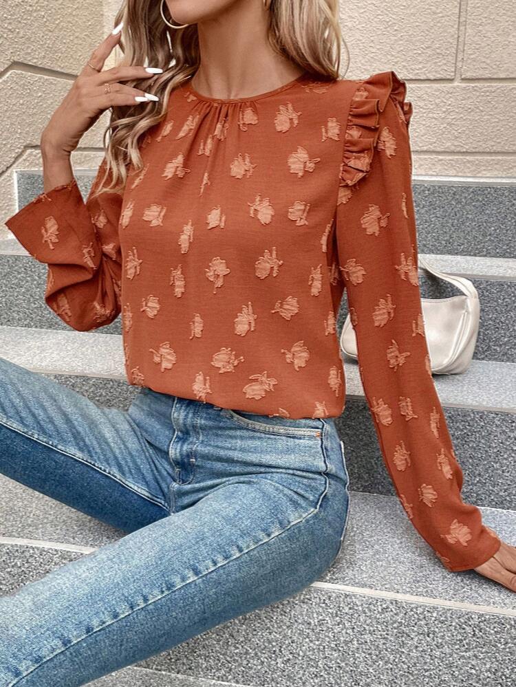 Women's Lace Decorated Long Sleeve Shirt