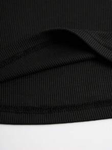 INAWLY 女款純色修身長袖羅紋 T 卹