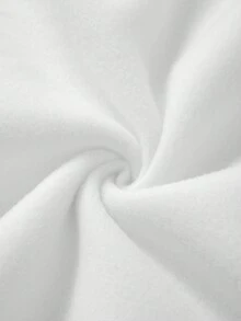 SHEIN LUNE Của phụ nữ Núi Và In Khẩu hiệu Lông cừu Áo nỉ - trắng - Xem 4