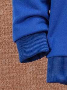 2入組男寶寶休閒字母拼接套裝,秋冬季 - 藍色 - 查看 4