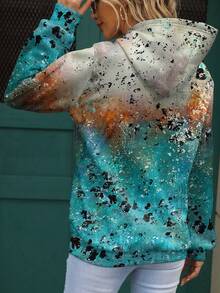 大码女式蝴蝶标语印花卫衣 - 彩色 - 查看 2