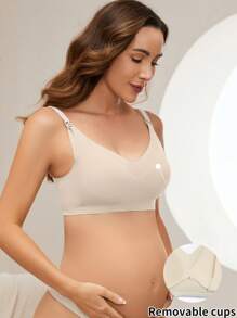 SHEIN Maternity Solid Color Nursing Bra For Mother