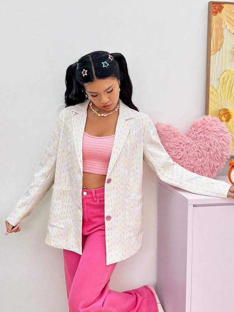 Cute Striped Women's Blazer