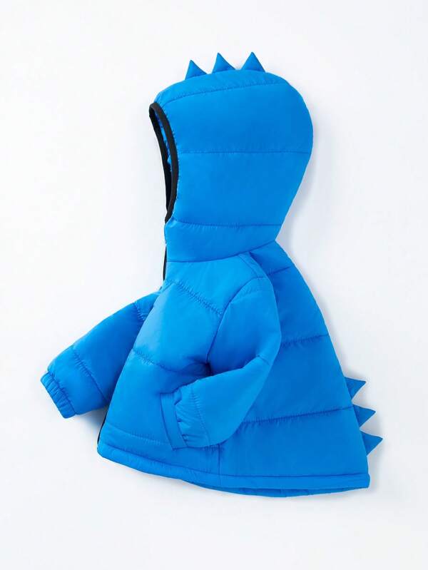 Infant Boys' Cute 3d Decorated Hooded Quilted Winter Padded Coat