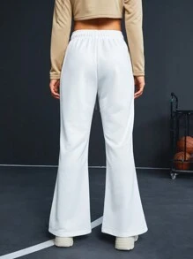 Gameset SHEIN Sport Women's Cartoon Letter Print Sports Pants - White - View 2