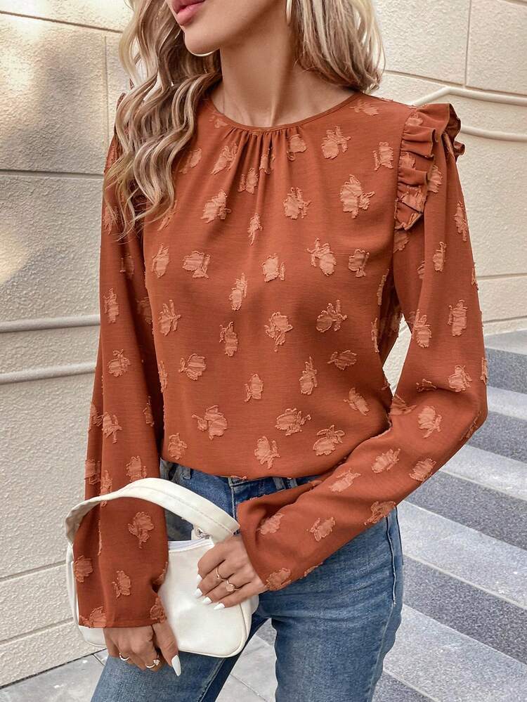 Women's Lace Decorated Long Sleeve Shirt