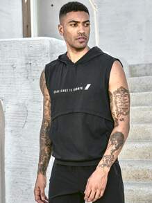 Manfinity Sport Corelite Áo ba lỗ thể thao in chữ Boyfriend Style dành cho nam, áo tập luyện - màu đen - Xem 6