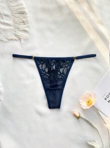 7pcs/Set Women's Seamless Contrast Lace G-String Panties Sexy Lingerie - Multicolor - View 5