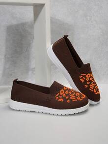 女款刺繡平底休閒運動鞋 - 紅色 - 查看 5