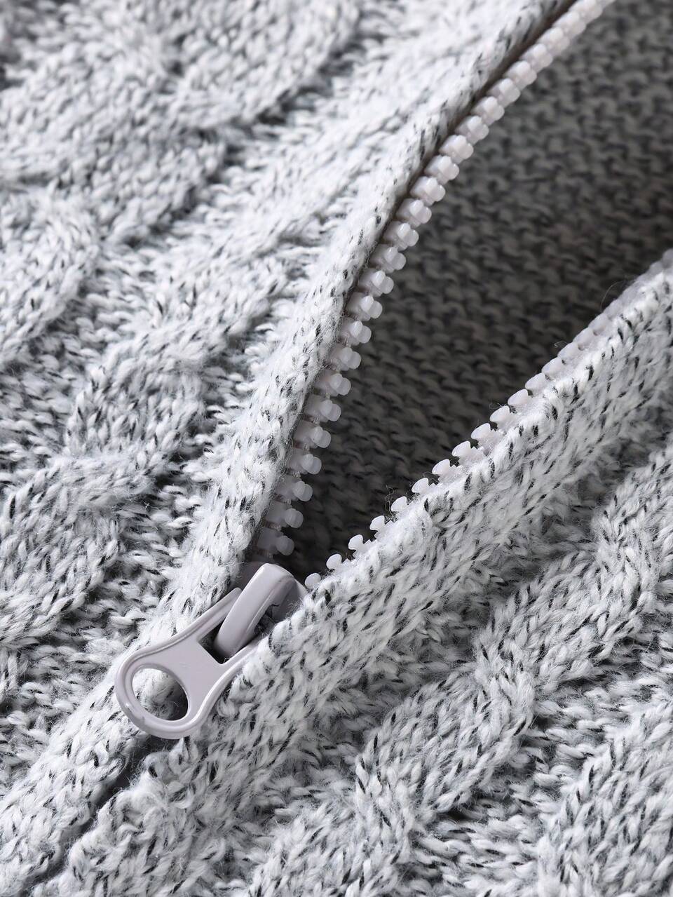 Men's Cable Knit Casual Hooded Cardigan