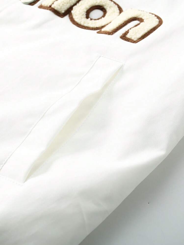 Men's Letter Print Contrast Color Jacket