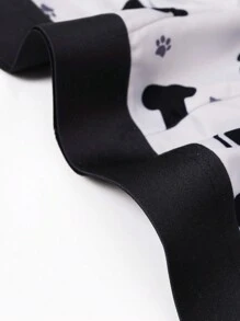 Men's Cartoon Printed Briefs - Black and White - View 4