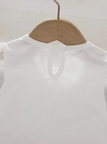 嬰兒女孩網布拼接印花t卹和裙子套裝 - 彩色 - 查看 3