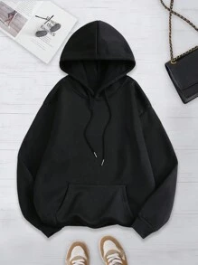 INAWLY Women's Solid Color Hooded Sweatshirt With Drawstring And Thermal Lined ,Long Sleeve Tops Graduation,Back To School,Graduation,Teacher For Women,Back To School Pullover Fall Sweatshirt - Multicolor - View 8