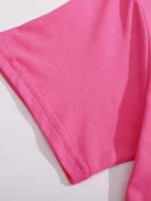 SHEIN LUNE 女款仙人掌印花t恤 - 玫紅色 - 查看 4