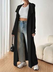SHEIN EZwear Women's Fashion Solid Color Long Cardigan