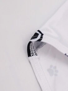 Men's Cartoon Printed Briefs - Black and White - View 6