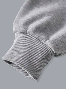 SHEIN Unity Của phụ nữ Màu xám Áo nỉ Và Quần thể thao Bộ - Xám - Xem 4