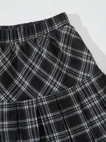 Cami Top & Plaid Pleated Skirt & Crop Sweatshirt - Multicolor - View 7