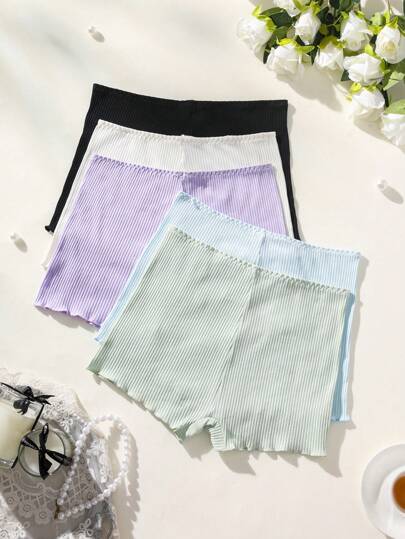 SHEIN Set Of 5 Solid Color Boxer Shorts