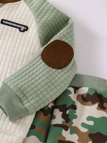 SHEIN Bộ đồ hai mảnh họa tiết rằn ri và quần dài màu sắc cho bé trai - Nhiều màu - Xem 4