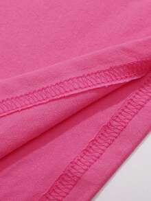 SHEIN LUNE 女款仙人掌印花t恤 - 玫紅色 - 查看 5