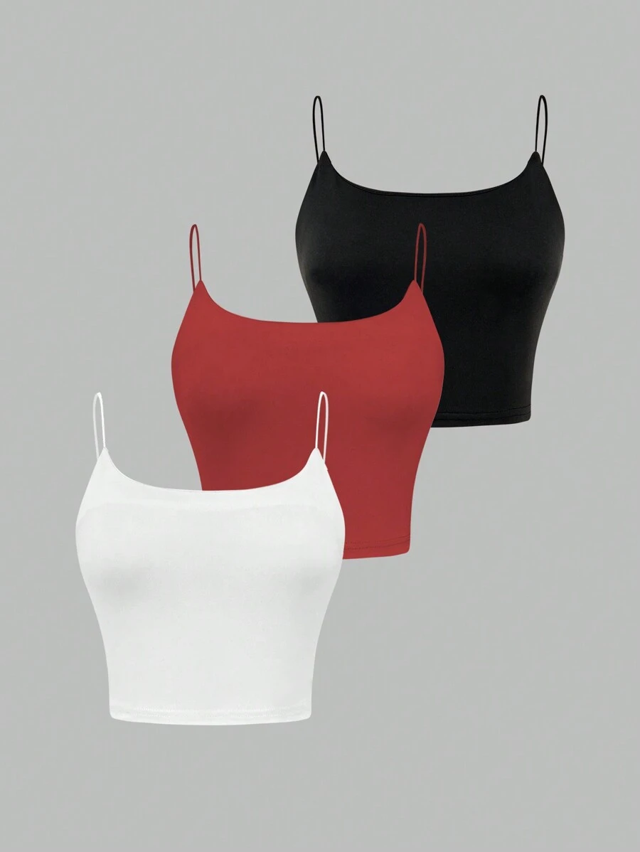 SHEIN Unity Màu thuần Phù hợp Áo ba lỗ Áo - Nhiều màu - Xem 1