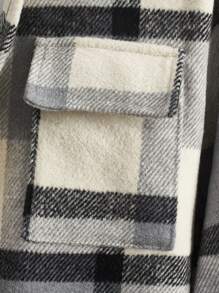 Nam Họa tiết Lưới Cổ áo sơ mi Thiết kế túi Thời trang Áo khoác - Nhiều màu - Xem 4