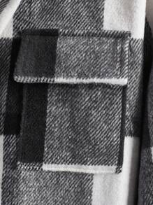 男裝時尚夾克,格紋襯衫領和口袋細節 - 彩色 - 查看 4