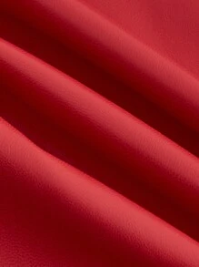 SHEIN MOD Của phụ nữ Màu thuần Rộng chân Quần Với Nghiêng Túi - Đỏ - Xem 4