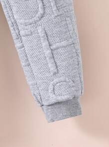 SHEIN Tween Boy Letter Texture Fabric Sweatshirt, Sweatpants And Backpack Multi-Piece Set Chic Outfits For Autumn/Winter