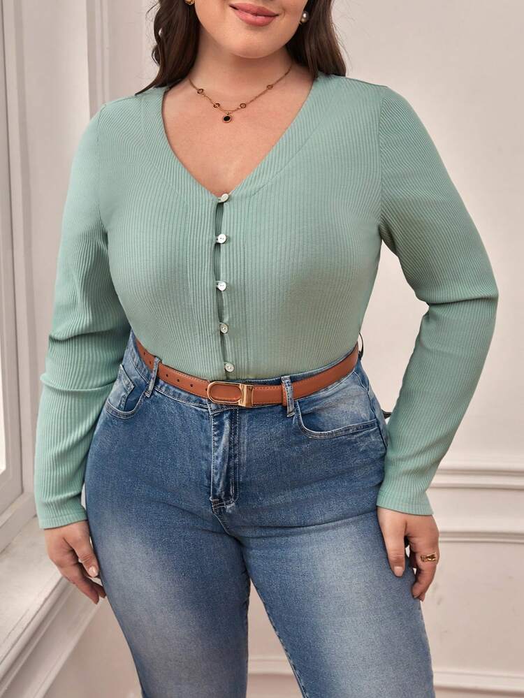 Plus Size Women's Striped Long Sleeve T-shirt